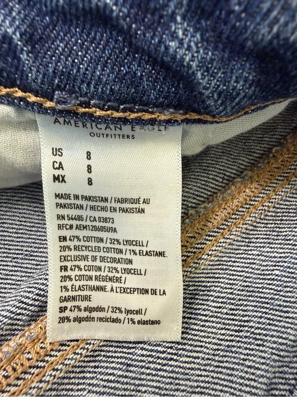 American Eagle Perfect Shortie Denim Shorts Women's Size 8 Medium Wash Stretch